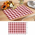 thumbnail image 6 of Red Farmhouse Placemats Set of 8 Gradient Buffalo Plaid Lattice Grid Place Mats Indoor Wipeable Table Mats Washable Cloth Dining Table Placemats for Kitchen Holiday Party Home Decor 13x19 Inch, 6 of 9
