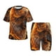 thumbnail image 1 of Balery Gold Flame Pattern Wolf Conjunto de Pijama Infantil de Manga Corta con Estampado – Ropa de Dormir de Algodón Suave-Large, 1 of 6