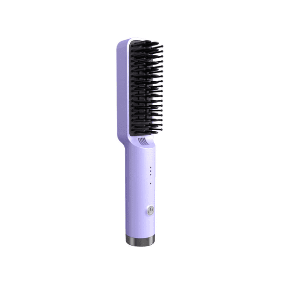 Mini Cordless Heated Hair Straightener Brush, Travel Size Straightening Comb for Women