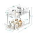 thumbnail image 3 of LuxeLine 2-Pack Clear Acrylic Pull-Out Under Sink Organizers - 2-Tier Stackable Drawers with Tracks for Bathroom/Kitchen/Pantry, 15LB Capacity, Tool-Free Install, 3 of 7