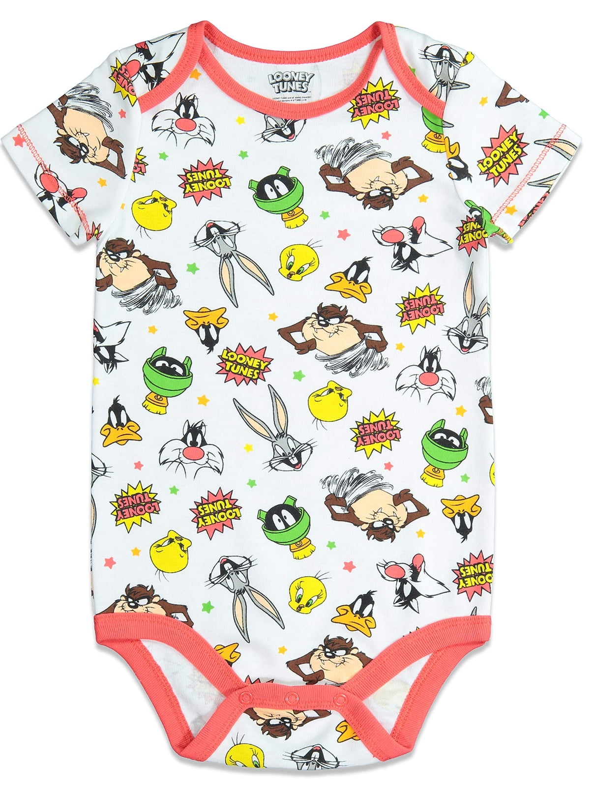LOONEY TUNES Marvin the Martian Daffy Duck Tasmanian Devil Newborn Baby Boys 5 Pack Bodysuits Newborn to Infant