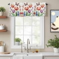 thumbnail image 2 of Spring Floral Kitchen Curtain Valances for Windows Farmhouse Short Curtains, Butterfly Flowers Summer Tulip Botanical Rod Pocket Valance Curtain for Bedroom Cafe Living Room 42"x12", 2 of 8