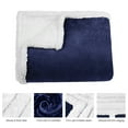 thumbnail image 5 of LANGRIA Reversible Flannel/Sherpa Throw Blanket Soft Cozy Warm Plush Fuzzy Easy Care Couch Sofa Bed Blankets, 60 x 80 Inches Navy Blue, 5 of 7