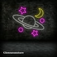 thumbnail image 3 of Glowneon Saturn Planet Neon Light Sign, Saturn Star Moon Neon Sign, Saturn Planet Led Sign, 3 of 4
