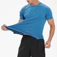 thumbnail image 1 of Workout Shirt Men Compression Fit Quick Drying Gym Shirts Mesh Breathable Short Sleeve Crew Neck Running Fishing Hiking Top, 1 of 5