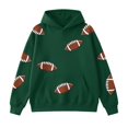 thumbnail image 4 of CPNG Girls Hoodie Long Sleeve Hooded Sweatshirt with Football Print Fashionable Loose Casual Cozy Pullover Hoodie Tops, 4 of 6