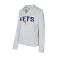 thumbnail image 2 of Women's Concepts Sport White/Gray New York Mets Liftoff Striped V-Neck Hoodie, 2 of 3