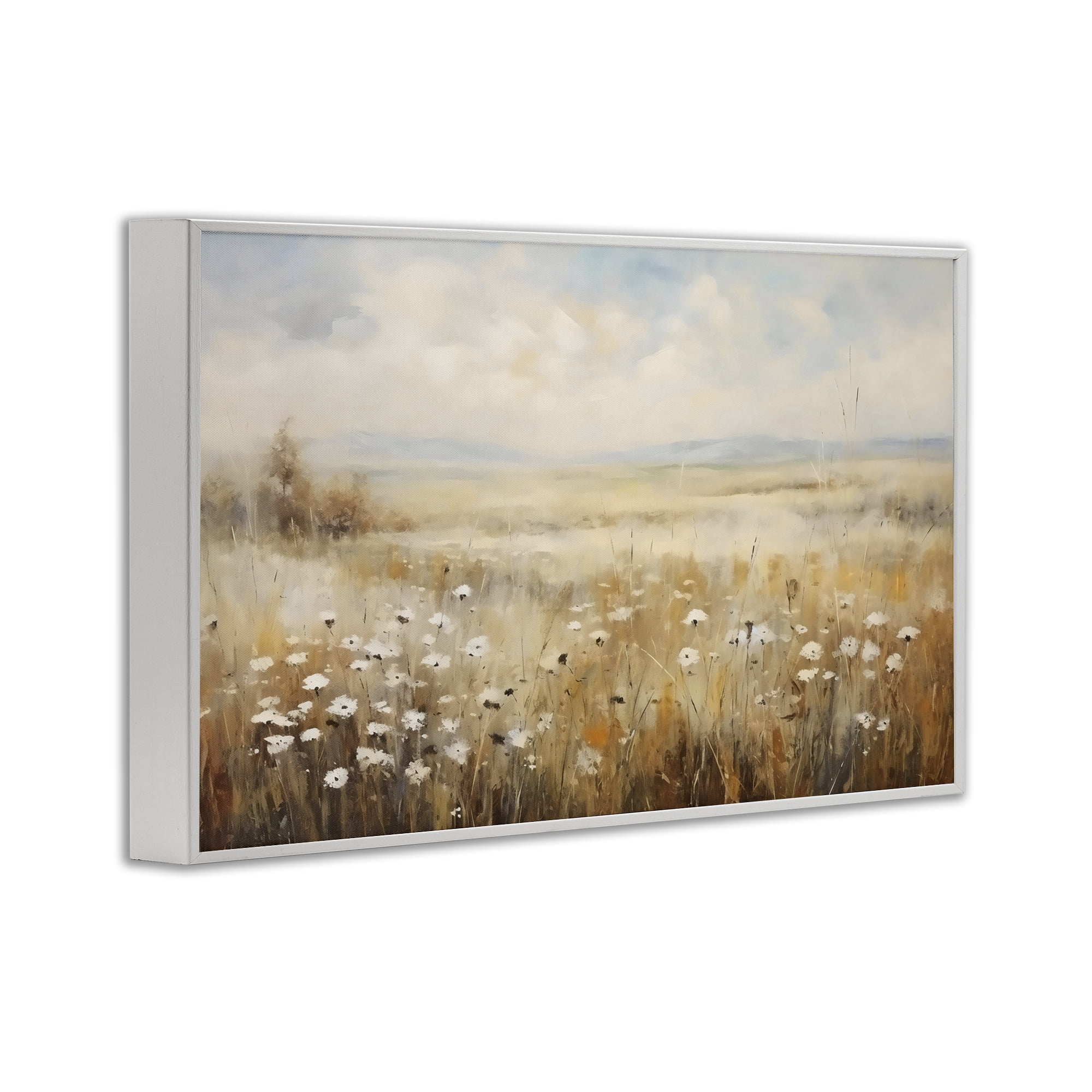 Stupell Industries Neutral Land Calmness White Framed Giclee Art, design by Creative Studio