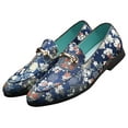thumbnail image 2 of Santimon Men Loafers Floral Fashionable Dress Shoes for Wedding Prom Party Formal Occasions Blue US 10.5, 2 of 9