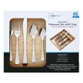 thumbnail image 4 of (2 pack) Mainstays Splendent 45 Piece Stainless Steel Flatware Set with Wooden Tray Organizer, Service for 8 Adults, 4 of 33