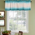 thumbnail image 3 of Blue Stripes Curtain Valances for Windows, Kitchen Valance Window Treatments Panel 2 Pack, Modern Gradient Abstract Striped Lines Rod Pocket Short Curtains for Bathroom Bedroom 42 x 18 Inch, 3 of 8
