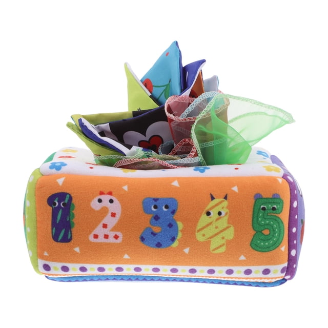Caja de pañuelos para bebé, suave, arrugada, Montessori, juguetes sensoriales, bufandas de baile para bebés, recién nacidos y niños, aprendizaje educativo preescolar