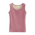 thumbnail image 2 of Tank Tops for Women Women's Tees And Tanks Women's Solid Round-Neck Warm Thermal Long Sleeve T-Shirt Pink XL, 2 of 6