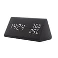 thumbnail image 1 of pitrice Creative Digital Clock Wooden Electronic LED Time Display Temperature and Humidity Detect Clock for Bedroom, 1 of 7