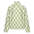 thumbnail image 6 of Jackets for Women Winter Coat Jackets Flannel Stand Collar Jacket(Sage Green Checkerboard Pattern Background,Size:S-4XL), 6 of 7