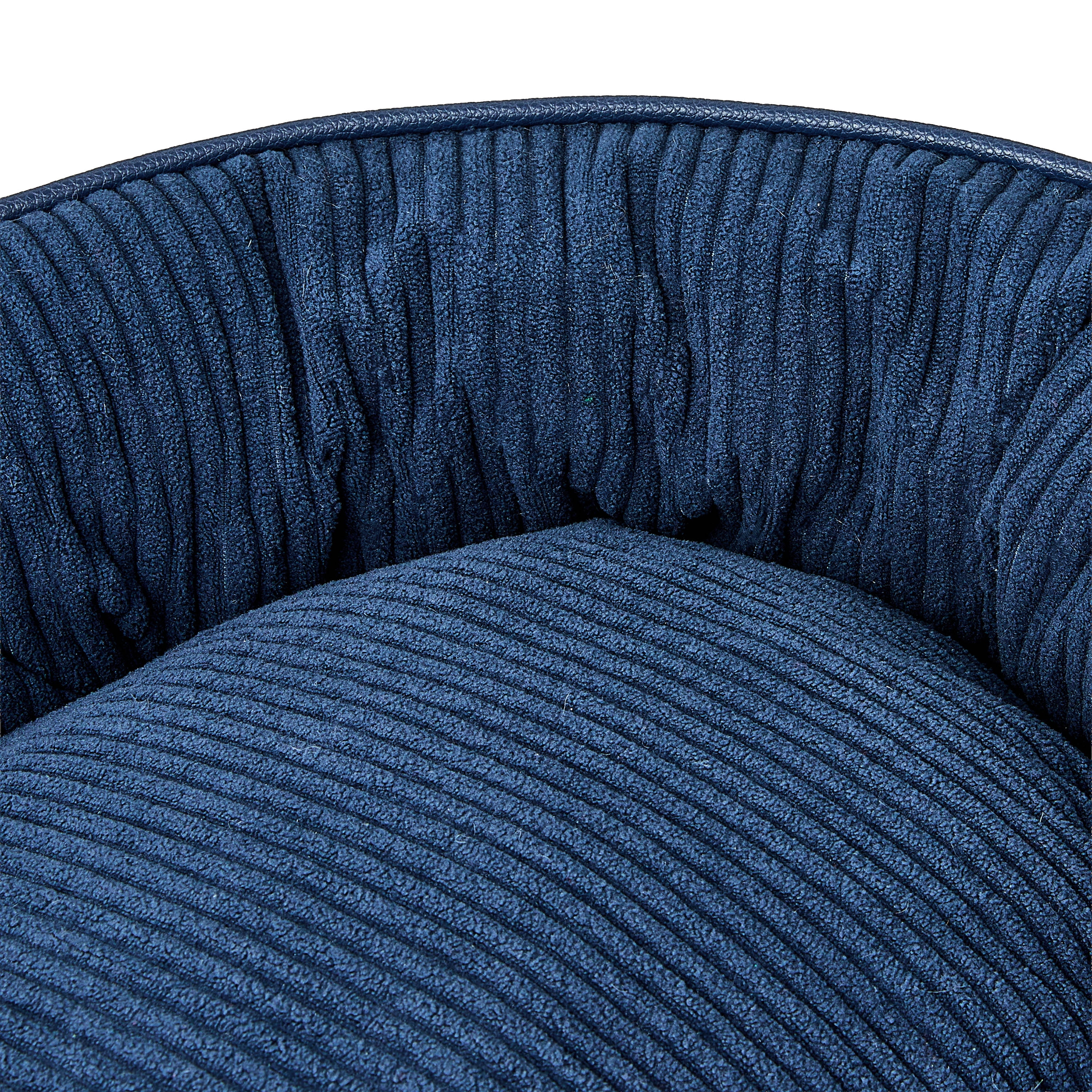 Vibrant Life Small Oval Corduroy Cuddler Pet Bed, Blue, 22" x 15"