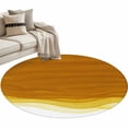 thumbnail image 2 of 3ft Round Rug, Ombre Orange Waves Non-Skid Rubber Backing Large Area Rugs - Living Room Bedroom Home Office, Abstract Art Gradient Modern Indoor Floor Mat Carpets Washable Rug, 2 of 9