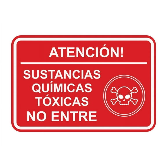 Signs ByLITA Classic Framed Atención Sustancias Químicas Tóxicas No entre Door or Wall Sign Easy Installation | Health And Safety | Building And Hospitality Sign (Red) - Large