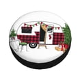 thumbnail image 2 of Kdxio Spare Tire Cover for RV Trailer, Waterproof Wheel Cover,Camper Spare Tire Cover Fit for Rv SUV Truck Travel Trailer 16 inch-Vintage Buffalo Plaid Christmas Camper, 2 of 8