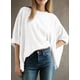 thumbnail image 2 of Tops Dokotoo Summer para mujer, talla grande, manga corta, color blanco, 2 of 6