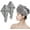 Gray, variant on xnicx 2 Pack Microfiber Hair Towel,Quick Dry Head Wraps Hair Towel Turban Wrap for Women Kids,25.6x9.8 Inch Super Absorbent Fast Hair Drying Towel with Button for Wet Curly Hair(Black)
