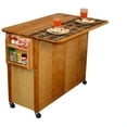 thumbnail image 2 of Pemberly Row 44" Wood Butcher Block Drop Leaf Kitchen Island in Brown, 2 of 5