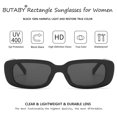 thumbnail image 4 of BUTABY Gafas de sol rectangulares para mujer, gafas de conducción retro de los años 90, marco cuadrado estrecho, protección UV400, 4 of 6