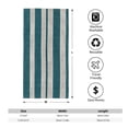 thumbnail image 2 of Polyester Long Towel Multi-Size Water Absorption Good Bright Fluffy Soft For Bathroom Swimming Pool Beach Outdoor Travel Cyan Stripe_2, 2 of 8