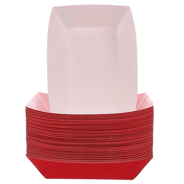 50 bandejas de papel para bocadillos con temática de carnaval, ideales para servir palomitas de maíz, perritos calientes y papas fritas
