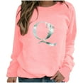 thumbnail image 3 of Pompotops Hiver Femmes Décontracté Manches Longues Hauts Dames Imprimé Chandail en Molleton Blouse Tee Chandail Liquidation, 3 of 4
