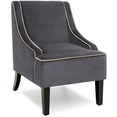 Best Choice Products Microfiber Accent Chair w/ Tapered Wood Legs (Best Accent Color For Gray)