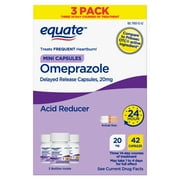 Equate Omeprazole Delayed Release Mini Capsules 20 mg, Frequent Heartburn Medicine, 42 Count