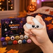 Halloween Dumpling Squishy Mystery Box, Glitter Slow Rise Spooky Stress Balls, 12 Days Halloween Advent Calendar Squeeze Fidget Toys Kids Adults Holiday Present A1
