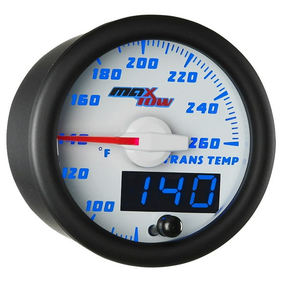 MaxTow White and Blue Transmission Temperature Gauge
