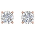 thumbnail image 3 of 1/2 Carat Pave Set Diamond Stud Earrings in 14K Rose Gold, 3 of 4