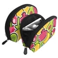thumbnail image 3 of YFYANG 2 Piece Women's Portable Makeup Bags, Colorful Cartoon Fruit Doodle Clutch Travel Toilet Bags Cosmetic Organizer, 3 of 7