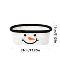 thumbnail image 3 of Twfbrm Christmas Gift Basket, 12 x 5 Inch Reusable Woven Basket with Snowman Form and Armless Handles Design, Holiday Decorative Woven Organizer Basket for Xmas Gifts, Home Decor, 3 of 7
