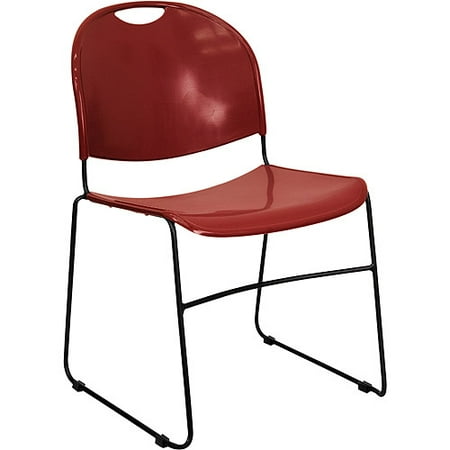 2 Pack Stack Chair - 4 Pack - Burgundy High Density-High Tech, Ultra Compact Stack Chair