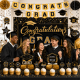 thumbnail image 5 of Graduation Decorations 2026 -Congrats Grad Banner Backdrop Flag,Hanging Swirl Balloons & Honeycomb Kit-Graduation Party Supplies for  Class of 2026 High School & College Celebrations (Black), 5 of 5