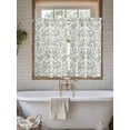 thumbnail image 7 of Tier Curtains 45 Inches Long, Green Leaf Flower Window Treatment Curtain Drapes, Vintage Farmhouse Bohemian Spring Window Half Privacy Curtains for Bedroom Bathroom, 42"x45", 2 Panels, 7 of 7
