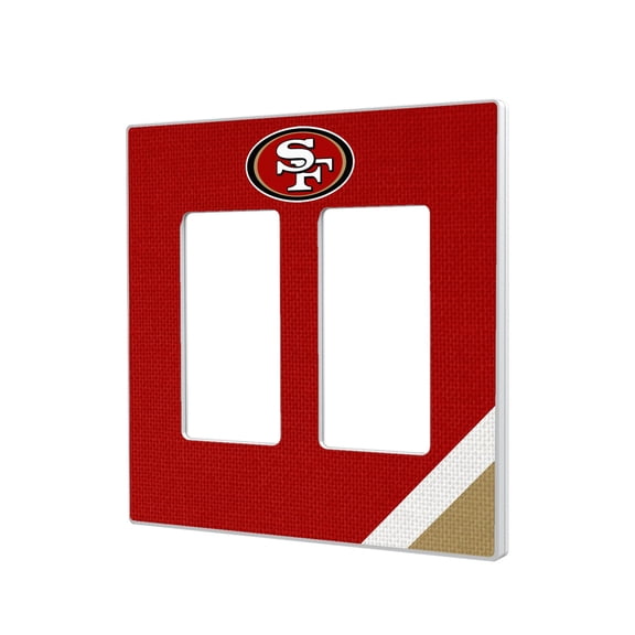 San Francisco 49ers Diagonal Stripe Double Rocker Light Switch Plate