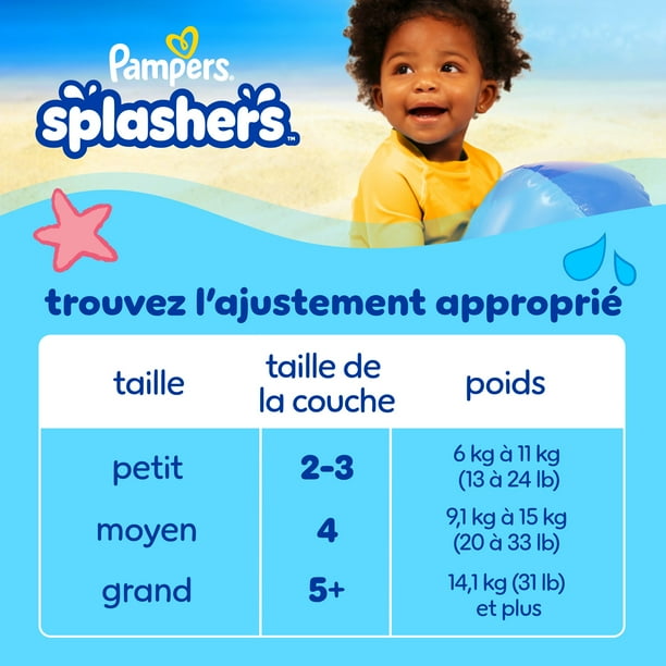 Pampers Splashers Swim Diapers, Size 3-5, Disposable Baby Swim