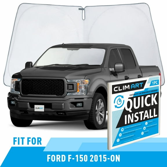 CLIM ART Windshield Sun Shade for Ford F150 2015-2026, Custom-Fit Foldable Car Sunshade, Vehicle Sun Protector, Front Auto Windshield Cover, Car accessories - WS5005