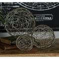 thumbnail image 3 of 8", 6", 4"D Silver Metal Wire Orb Geometric Sculpture, by DecMode (3 Count), 3 of 11