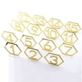 thumbnail image 4 of 1 Set 1-15 Acrylic Table Number Seat Sign Table Desk Names Stands Wedding Reception Birthday Party Decoration Golden, 4 of 10