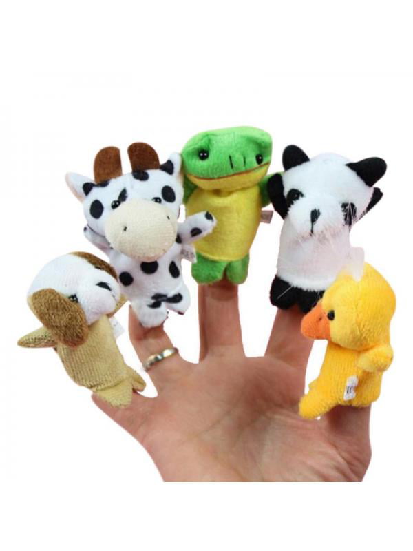Kids Cute Mixed Animal Finger Puppets Plush Cloth Doll Development Baby Hand Toy 
