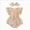 A26-Beige, variant on Baby Ruffle Sleeve Bodysuit with Bow Print and Waist Tie,Matching Headband Set