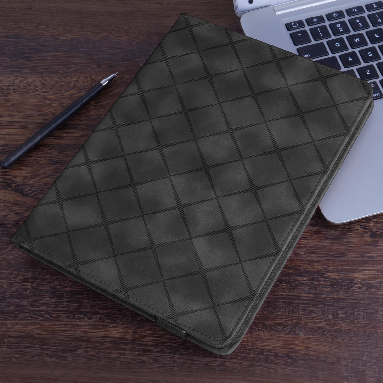 ELEHOLD Case for Apple iPad 11th 10th Gen, PU Leather Case with Pencil Holder,Shockproof Soft TPU Folio Stand Cover,Black