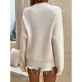 thumbnail image 7 of IROINNID Reduced Womens Sweater Knit V-Neck Pullover Sweater Solid Color Comfy Short Length Long Sleeve Sexy Tops Blouse, 7 of 7