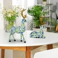 thumbnail image 6 of Baoblaze 2 Pieces Reindeer Statues Animal Sculptures Collection Desktop Table Centerpiece Blue, 6 of 8